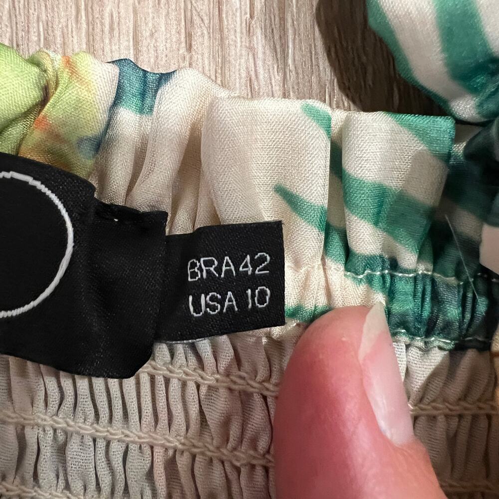 PATBO Women's Oasis Shirred Cropped Top Size 10 In Off White - Picture 8 of 9